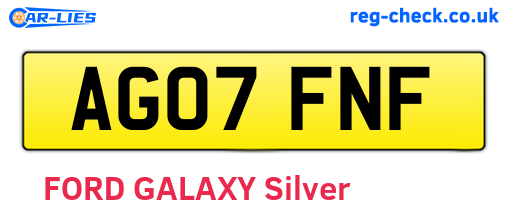 AG07FNF are the vehicle registration plates.