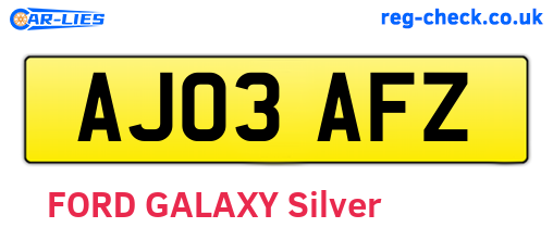 AJ03AFZ are the vehicle registration plates.