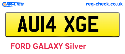 AU14XGE are the vehicle registration plates.