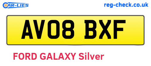 AV08BXF are the vehicle registration plates.