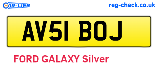 AV51BOJ are the vehicle registration plates.
