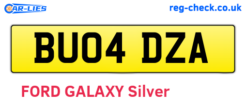BU04DZA are the vehicle registration plates.