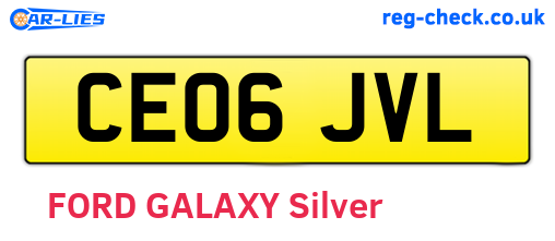 CE06JVL are the vehicle registration plates.