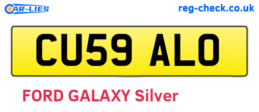 CU59ALO are the vehicle registration plates.