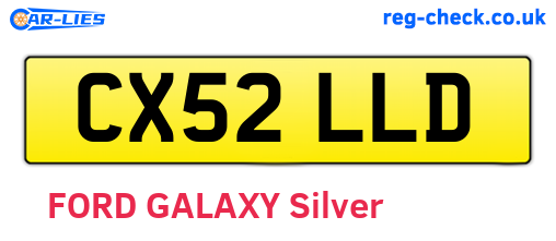 CX52LLD are the vehicle registration plates.