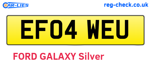 EF04WEU are the vehicle registration plates.