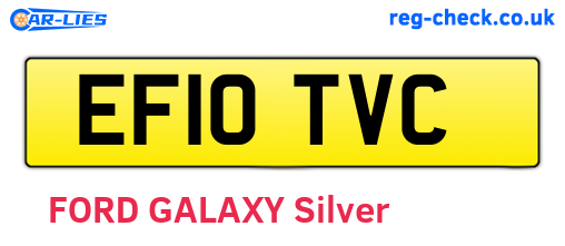 EF10TVC are the vehicle registration plates.