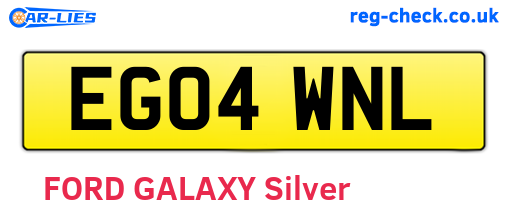 EG04WNL are the vehicle registration plates.