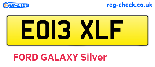 EO13XLF are the vehicle registration plates.