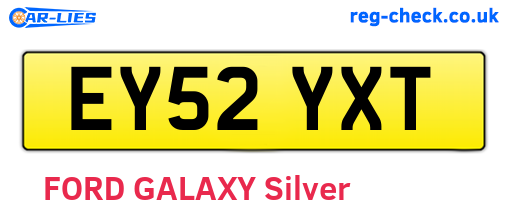 EY52YXT are the vehicle registration plates.