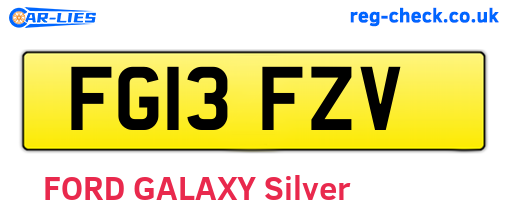 FG13FZV are the vehicle registration plates.