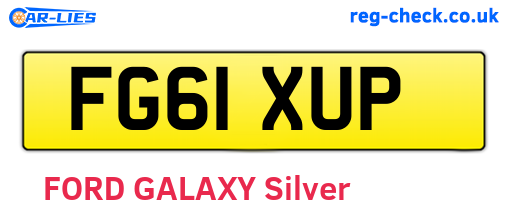 FG61XUP are the vehicle registration plates.