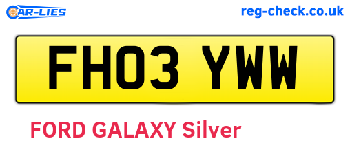 FH03YWW are the vehicle registration plates.