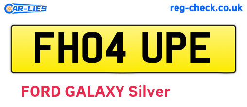 FH04UPE are the vehicle registration plates.