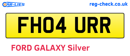 FH04URR are the vehicle registration plates.