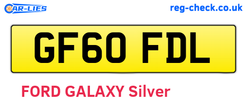 GF60FDL are the vehicle registration plates.