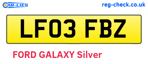 LF03FBZ are the vehicle registration plates.