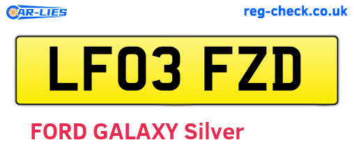 LF03FZD are the vehicle registration plates.
