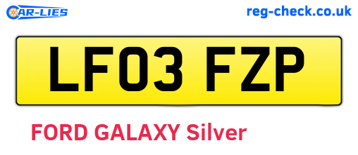 LF03FZP are the vehicle registration plates.