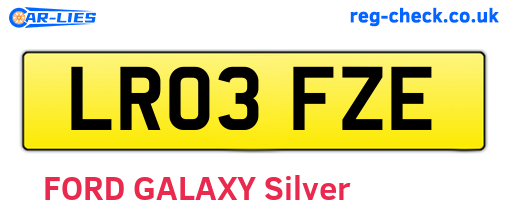 LR03FZE are the vehicle registration plates.