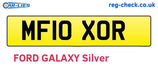 MF10XOR are the vehicle registration plates.