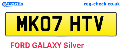 MK07HTV are the vehicle registration plates.