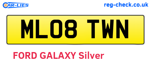 ML08TWN are the vehicle registration plates.