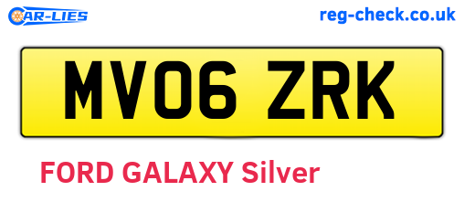 MV06ZRK are the vehicle registration plates.