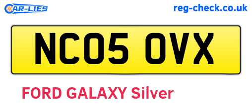 NC05OVX are the vehicle registration plates.