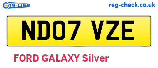 ND07VZE are the vehicle registration plates.