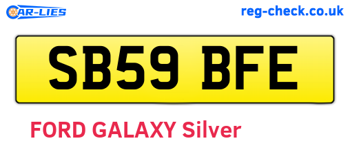 SB59BFE are the vehicle registration plates.
