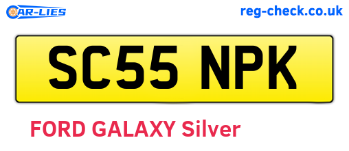 SC55NPK are the vehicle registration plates.