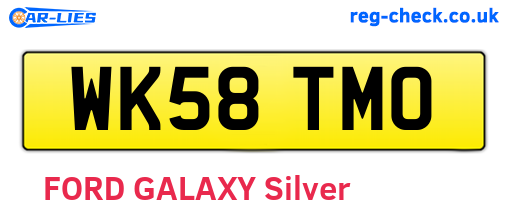 WK58TMO are the vehicle registration plates.