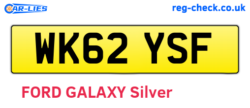 WK62YSF are the vehicle registration plates.