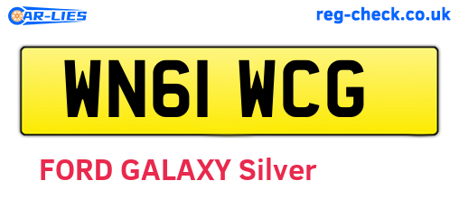 WN61WCG are the vehicle registration plates.