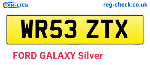 WR53ZTX are the vehicle registration plates.