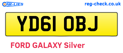 YD61OBJ are the vehicle registration plates.