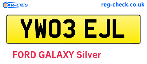 YW03EJL are the vehicle registration plates.