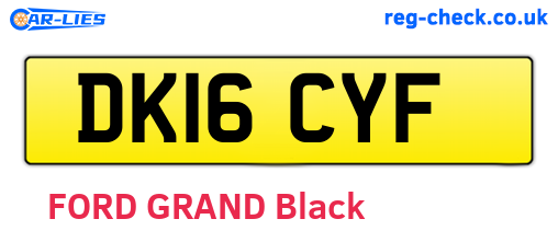 DK16CYF are the vehicle registration plates.
