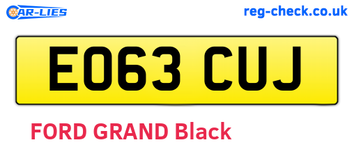 EO63CUJ are the vehicle registration plates.
