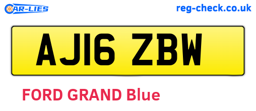 AJ16ZBW are the vehicle registration plates.