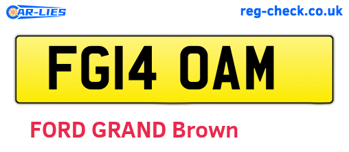 FG14OAM are the vehicle registration plates.