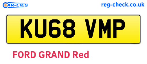KU68VMP are the vehicle registration plates.