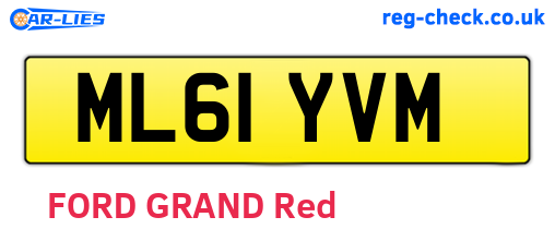 ML61YVM are the vehicle registration plates.