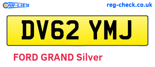 DV62YMJ are the vehicle registration plates.