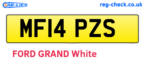 MF14PZS are the vehicle registration plates.