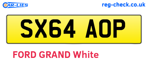 SX64AOP are the vehicle registration plates.