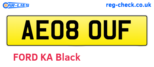 AE08OUF are the vehicle registration plates.