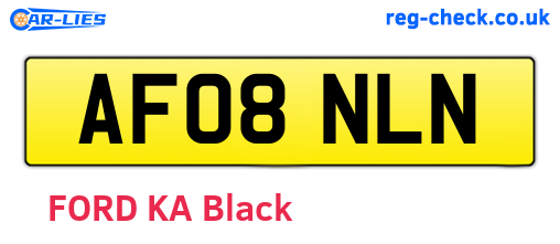AF08NLN are the vehicle registration plates.