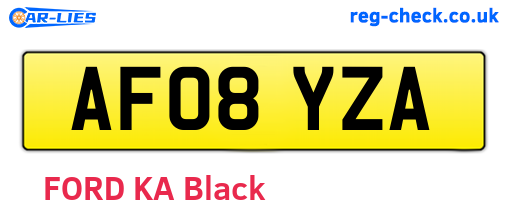 AF08YZA are the vehicle registration plates.